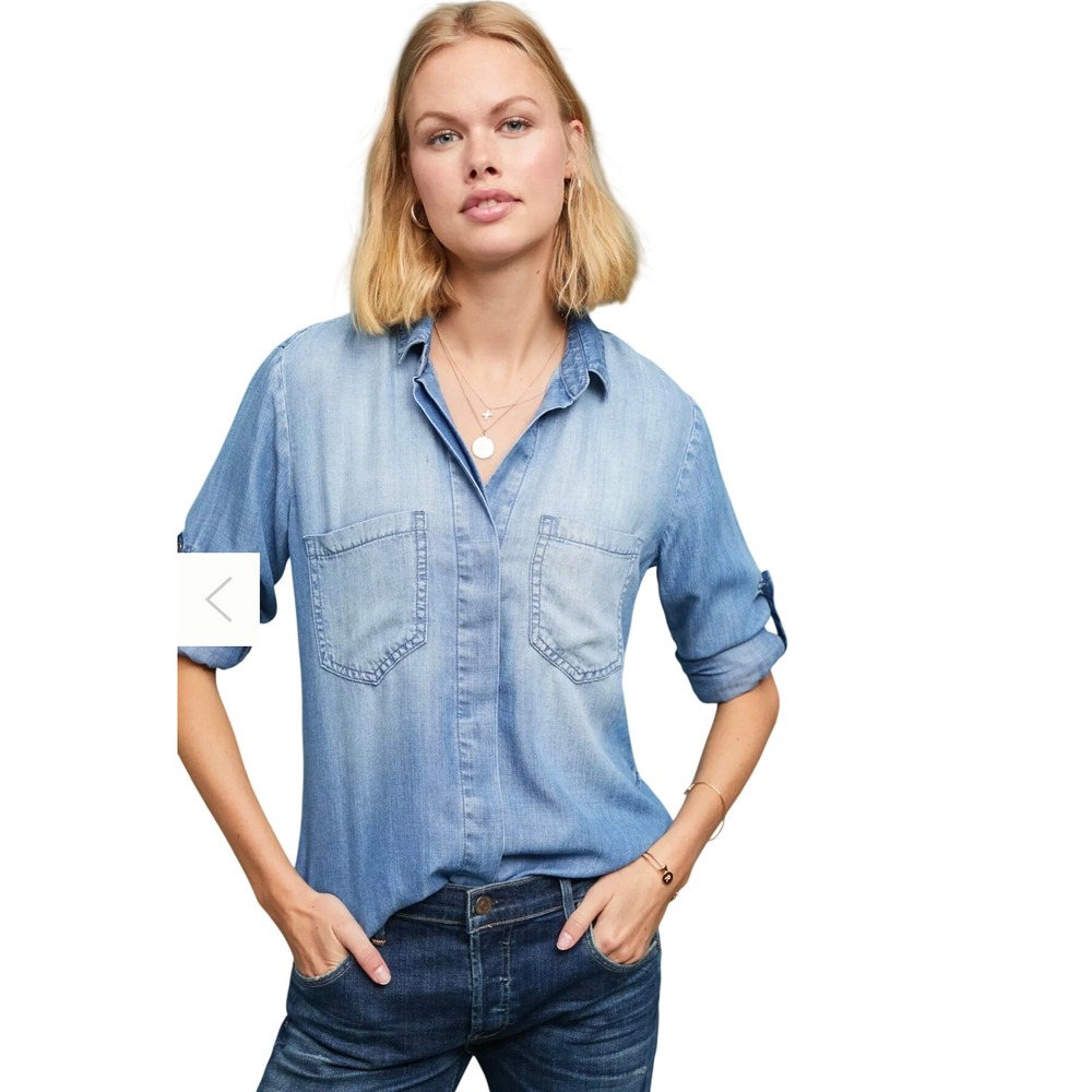 Cloth & Stone Split-Back Chambray Buttondown Lyocell Polished Yet Casual